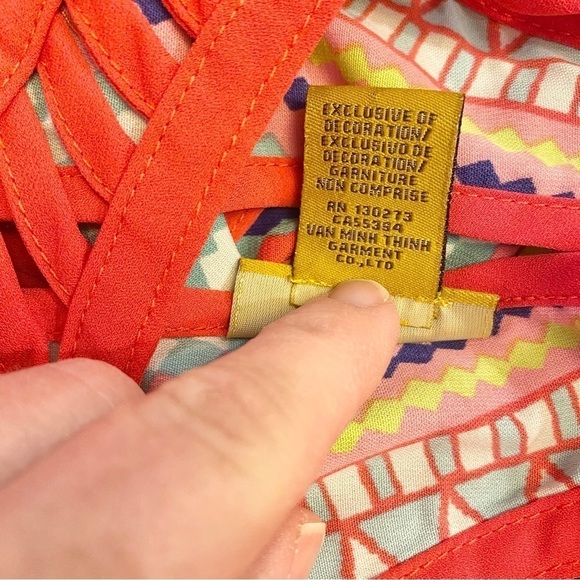 Wrangler Dress Sleeveless Retro Western Pink Lattice Aztec Colorful Size Medium - Picture 6 of 8